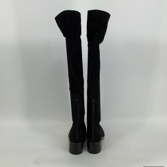 Steve Madden Size 8 M Black Georgette Over The Knee Boots Block Heels P1-25 - Picture 5 of 9